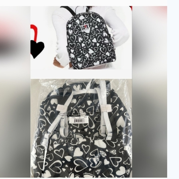 Brighton Love Heart Backpack - Black and White - Picture 5 of 8